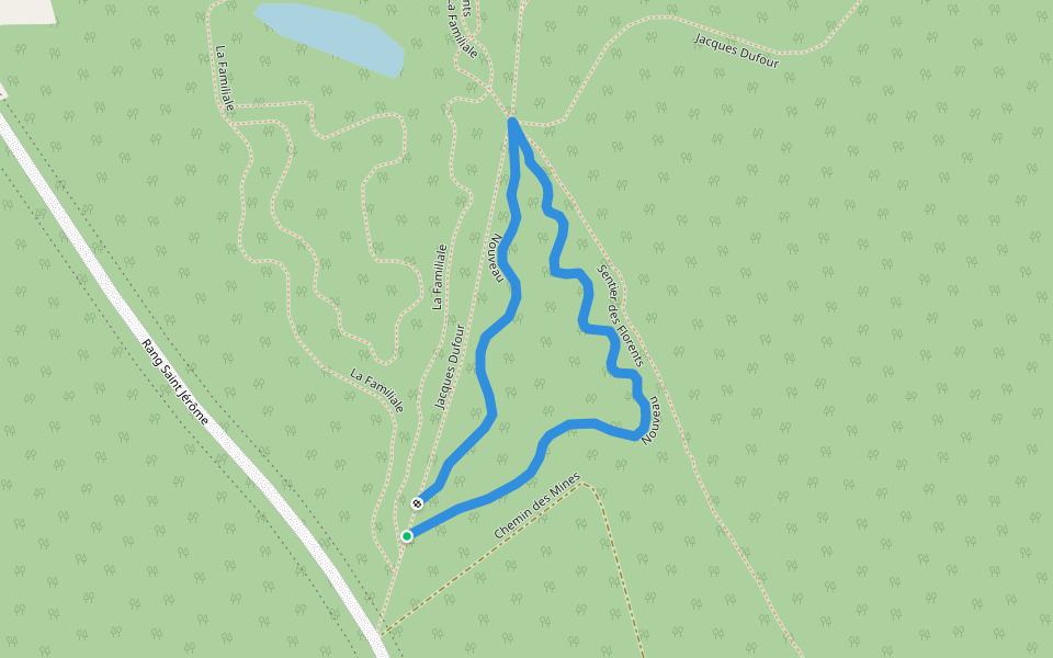 Nouveau walking route map in Saint-Urbain