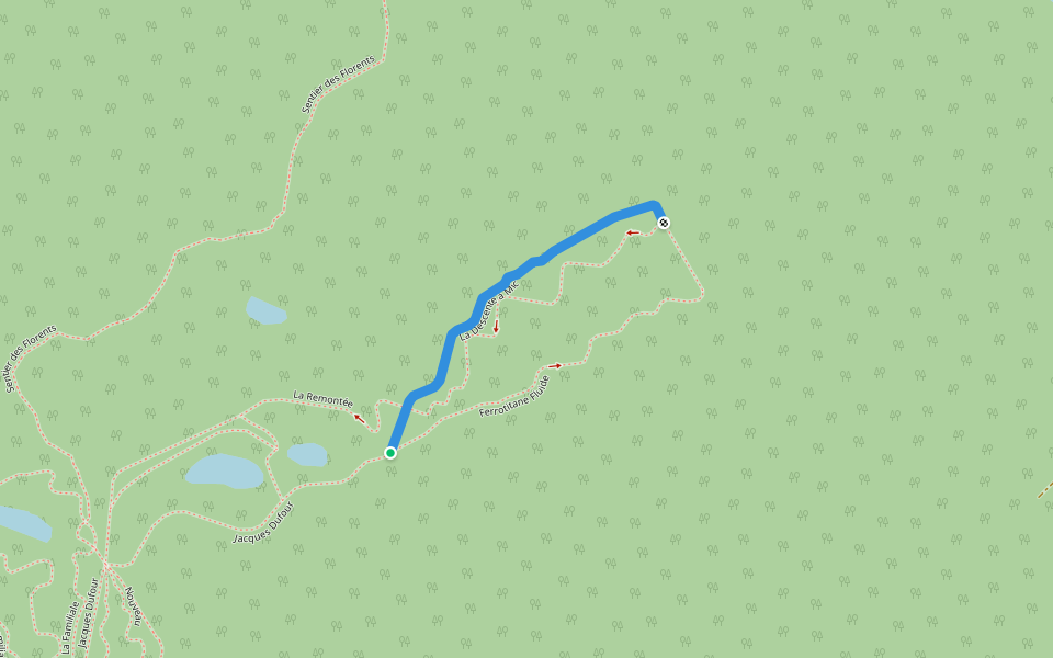 La Descente à Mic walking route map in Saint-Urbain