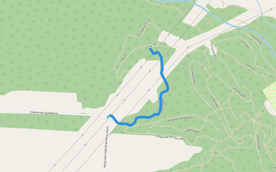 La kilowatt walking route map in Baie-Saint-Paul