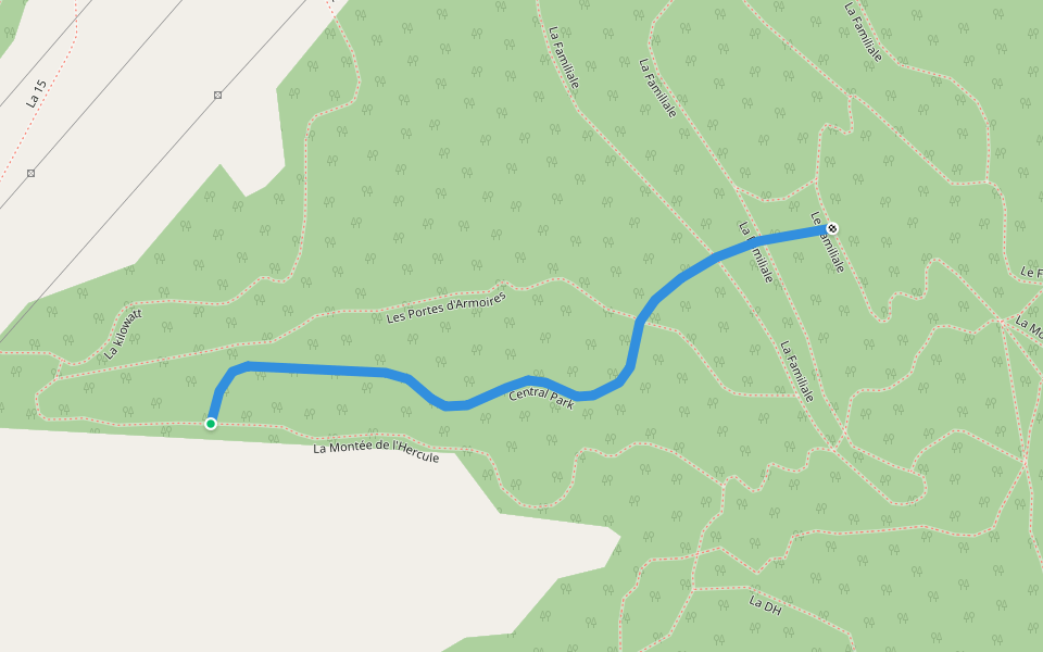 Central Park walking route map in Baie-Saint-Paul