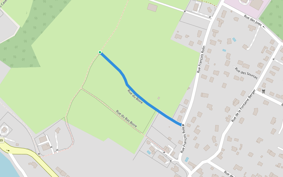 Rue du Boire walking route map in Boissise-la-Bertrand