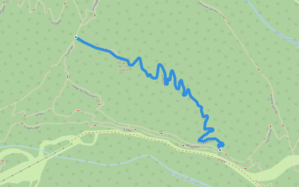 La Fourmi walking route map in Petite-Rivière-Saint-François