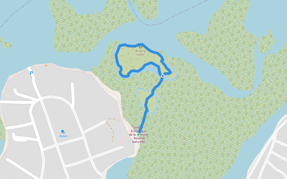 sentier écologique walking route map in Somone