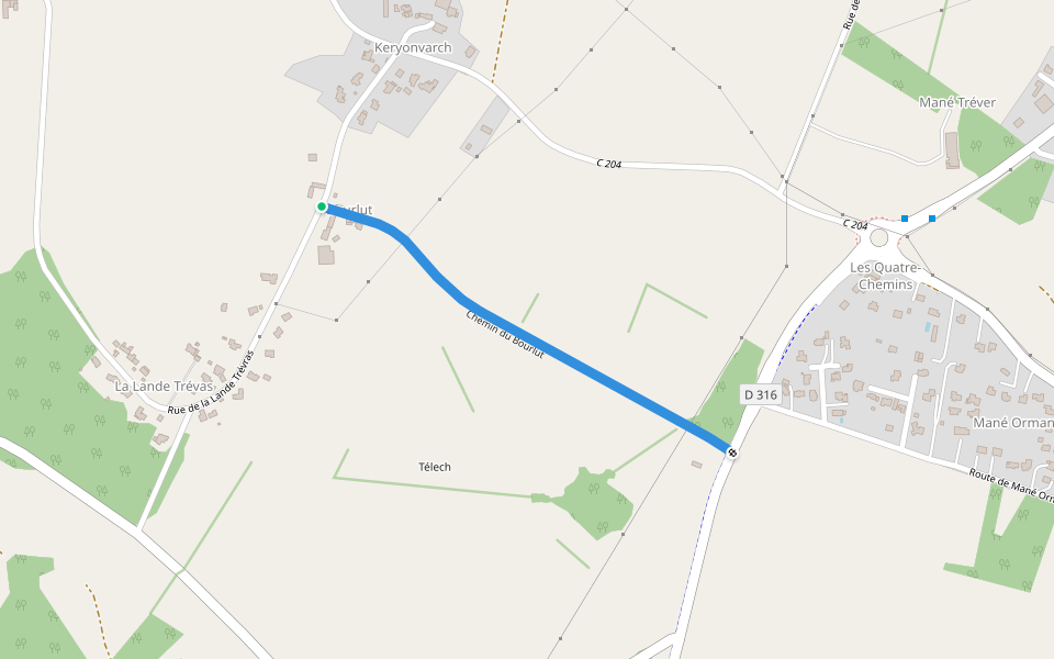 Chemin du Bourlut walking route map in Baden