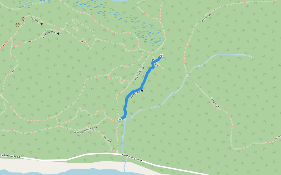 La Flume walking route map in North Bay