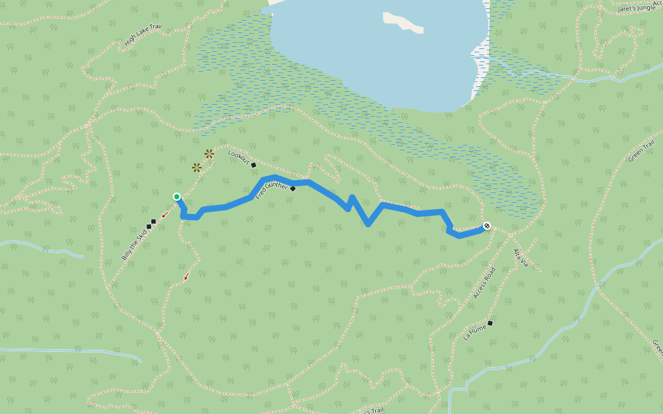 Fred Gunther walking route map in North Bay