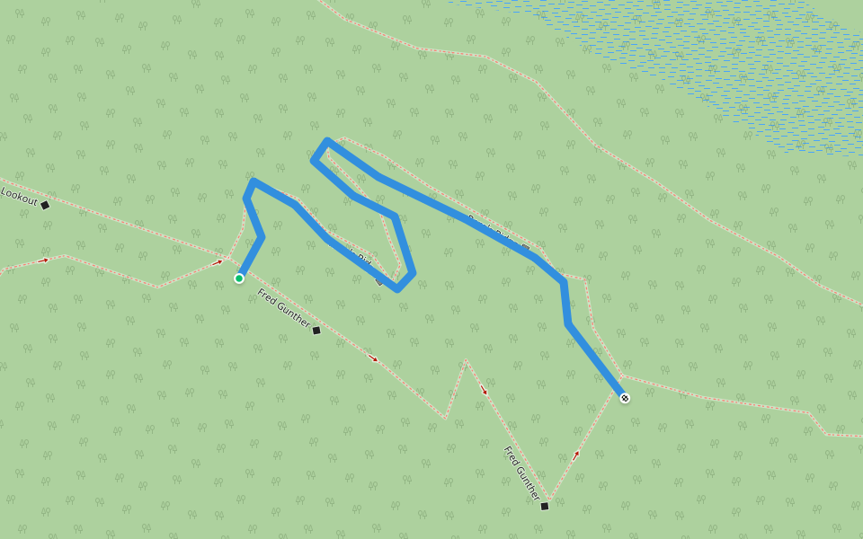 Rora's Ridge walking route map in North Bay