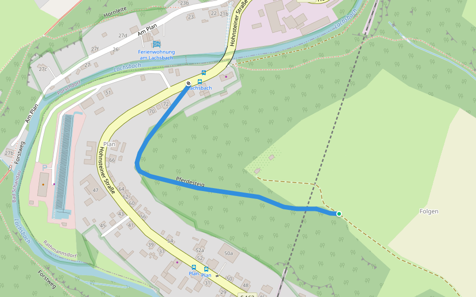 Pferdesteig walking route map in Rathmannsdorf
