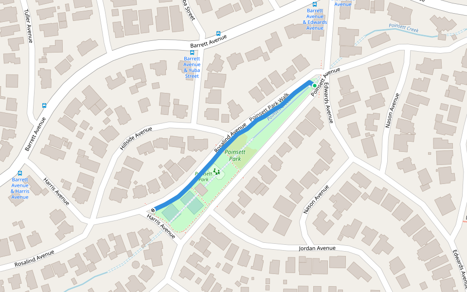 Poinsett Park Walk walking route map in El Cerrito