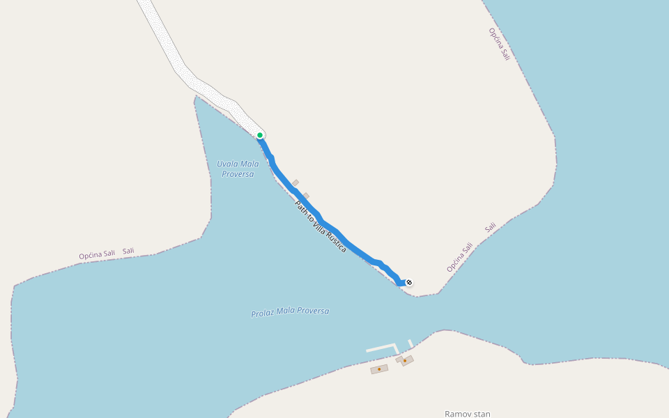 Path to Villa Rustica walking route map in Sali