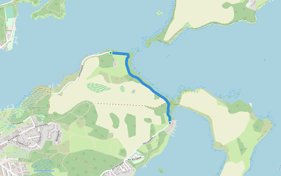 Vierowweg walking route map in Krakow am See