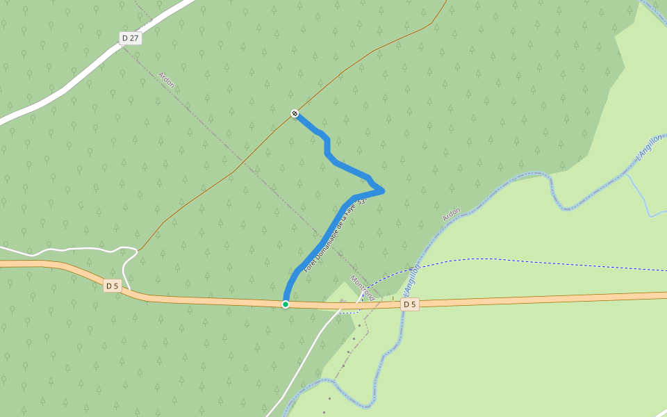 Foret Domaniable de la Faye "53" walking route map in Ardon