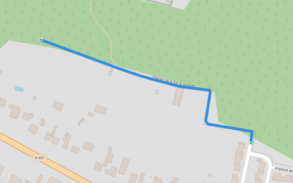 Chemin de la Fosse Jardinet walking route map in Pringy