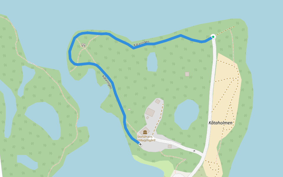 Kåtastigen walking route map in Storuman