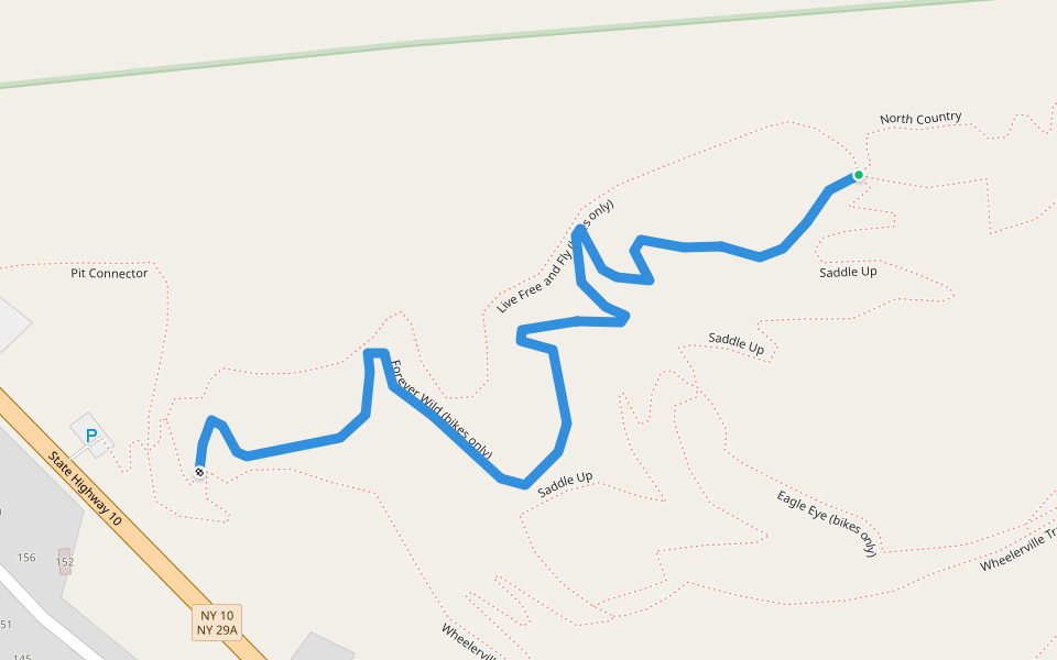 Forever Wild (bikes only) walking route map in Caroga Lake