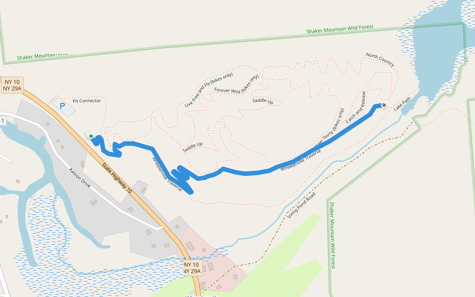 Wheelerville Traverse walking route map in Caroga Lake