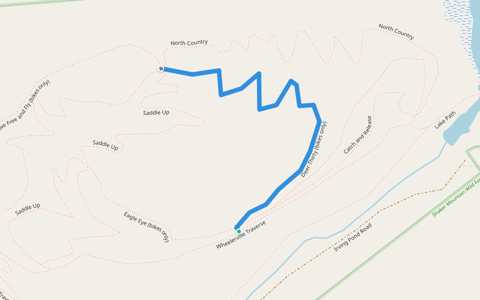 Deer Thirty (bikes only) walking route map in Caroga Lake