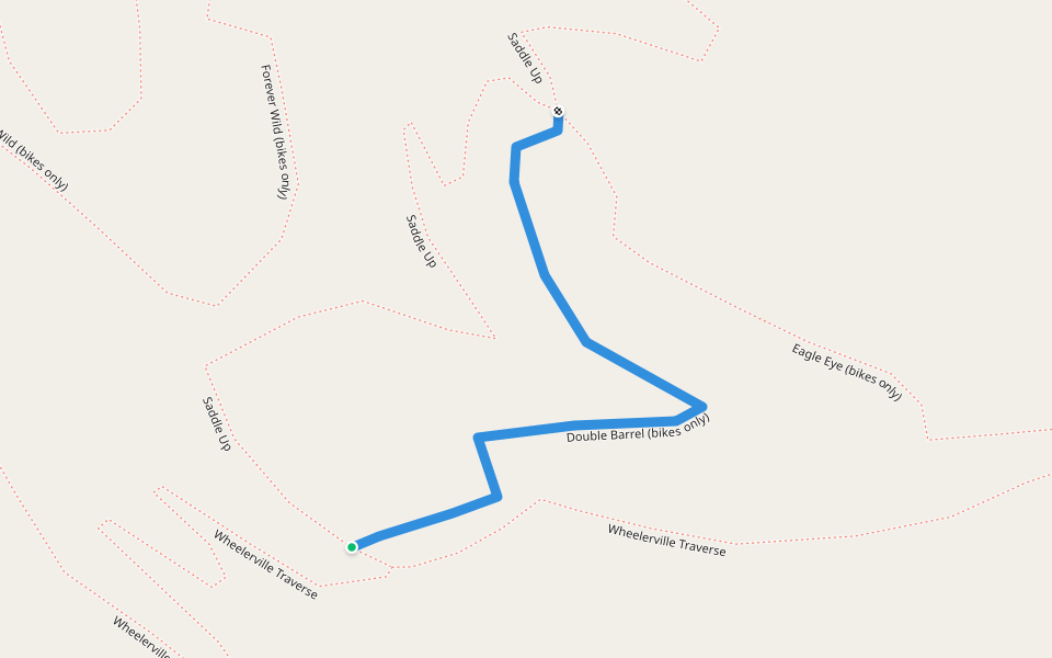 Double Barrel (bikes only) walking route map in Caroga Lake
