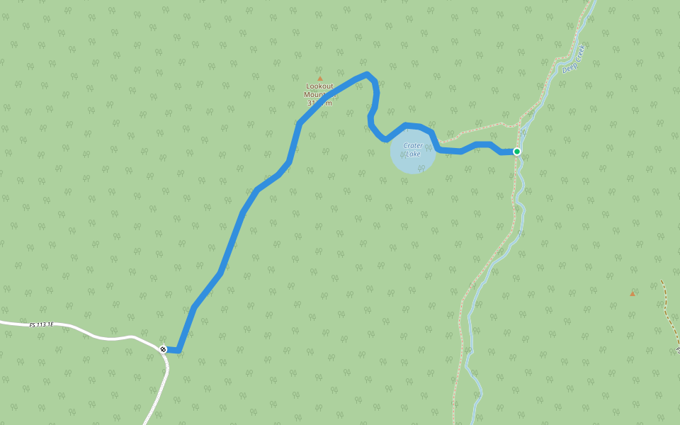 Crater Lake Trail walking route map in Rock River