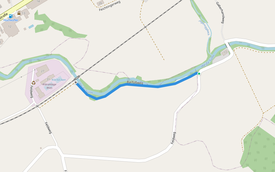 Barfußweg walking route map in Jagernigg