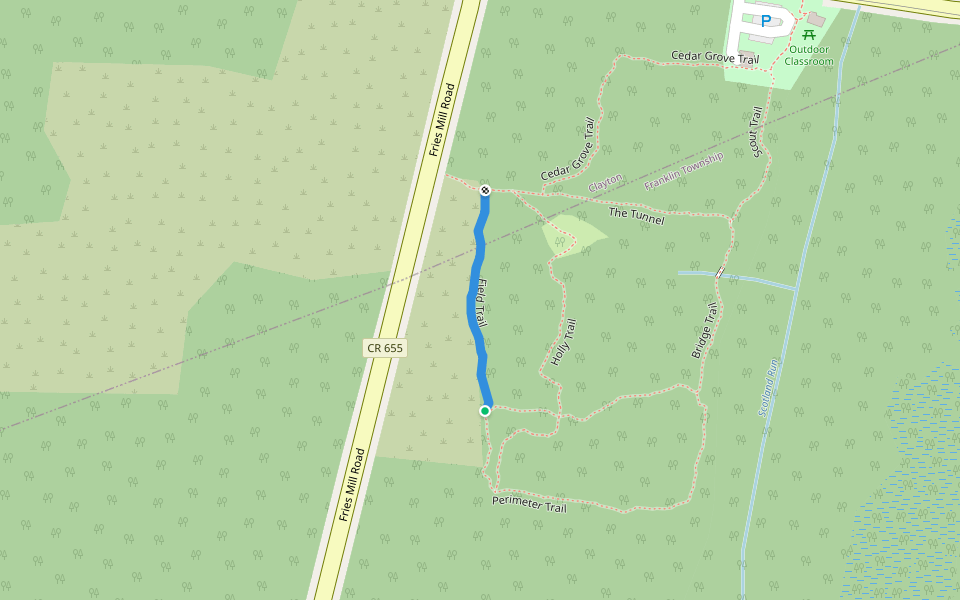 Field Trail walking route map in Franklin