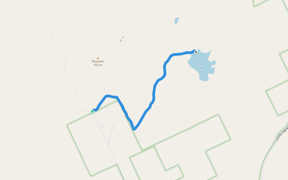 Chase Lake trail walking route map in Gloversville