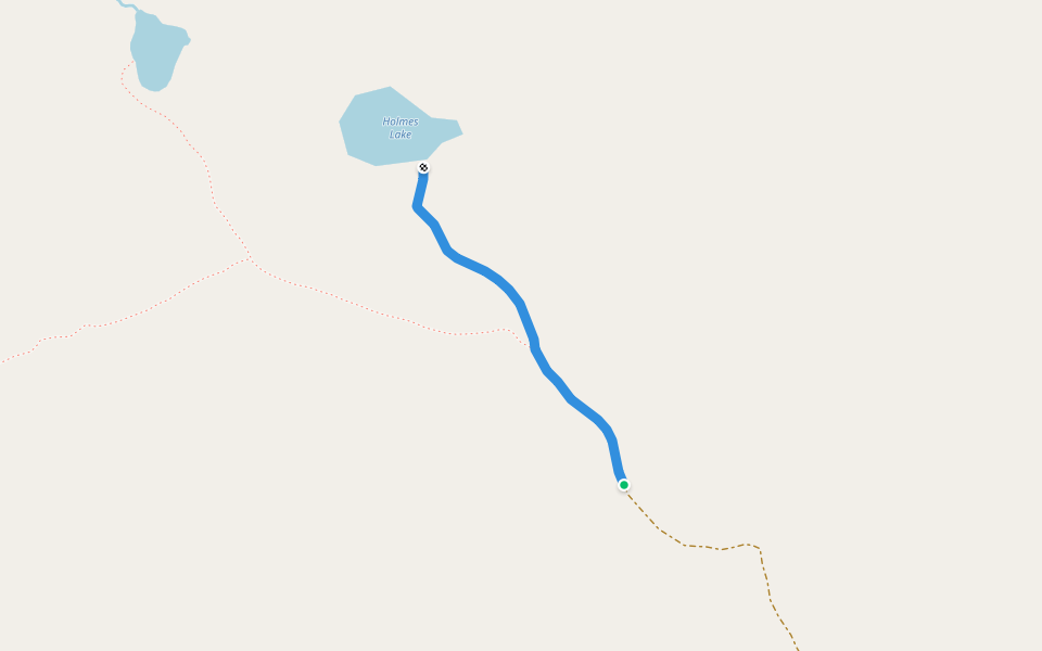 Holmes Lake Trail walking route map in Gloversville