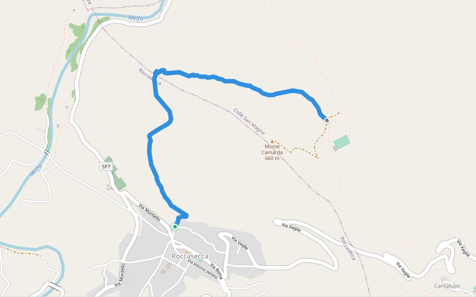 s. Monte Camarda walking route map in Roccasecca