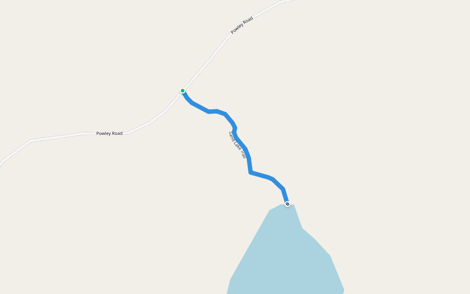 Sand Lake Trail walking route map in Piseco