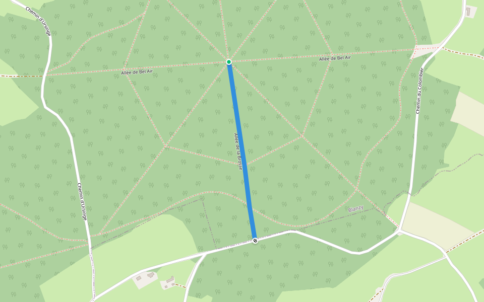 Allée de la Brosse walking route map in Blanzy