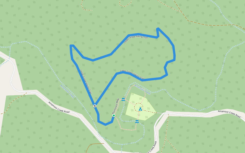 Cedar Grove Hiking Trail walking route map in Amamoor Creek