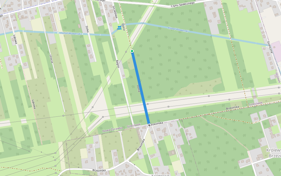 Dolna walking route map in Sulejówek