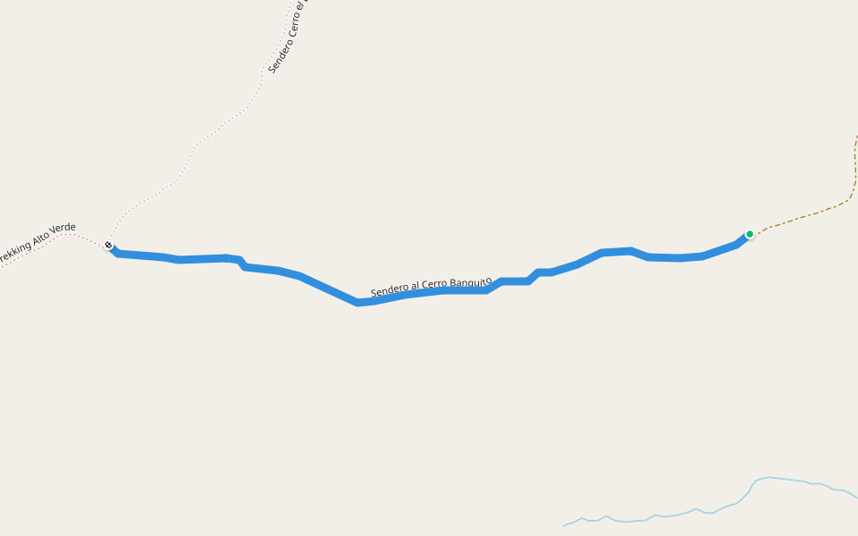 Sendero al Cerro Banquito walking route map in Iglesia