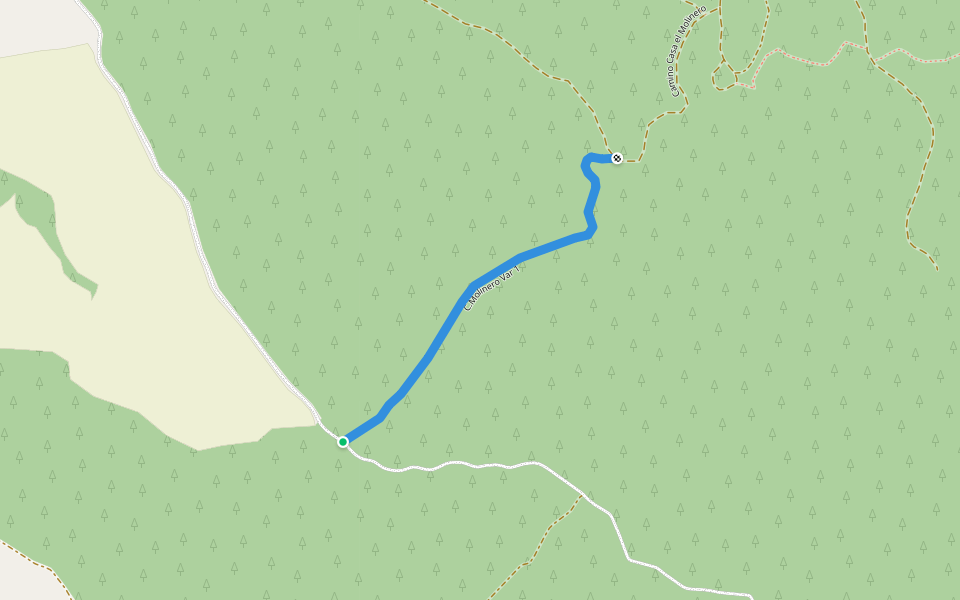 C.Molinero Var 1 walking route map in Ayora