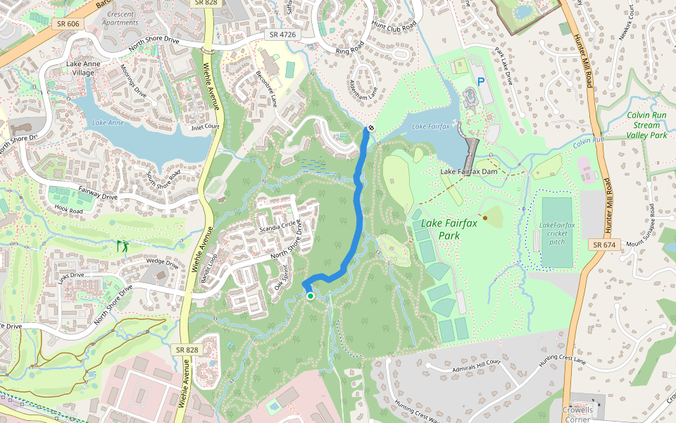 Bentana Park Connector walking route map in Reston