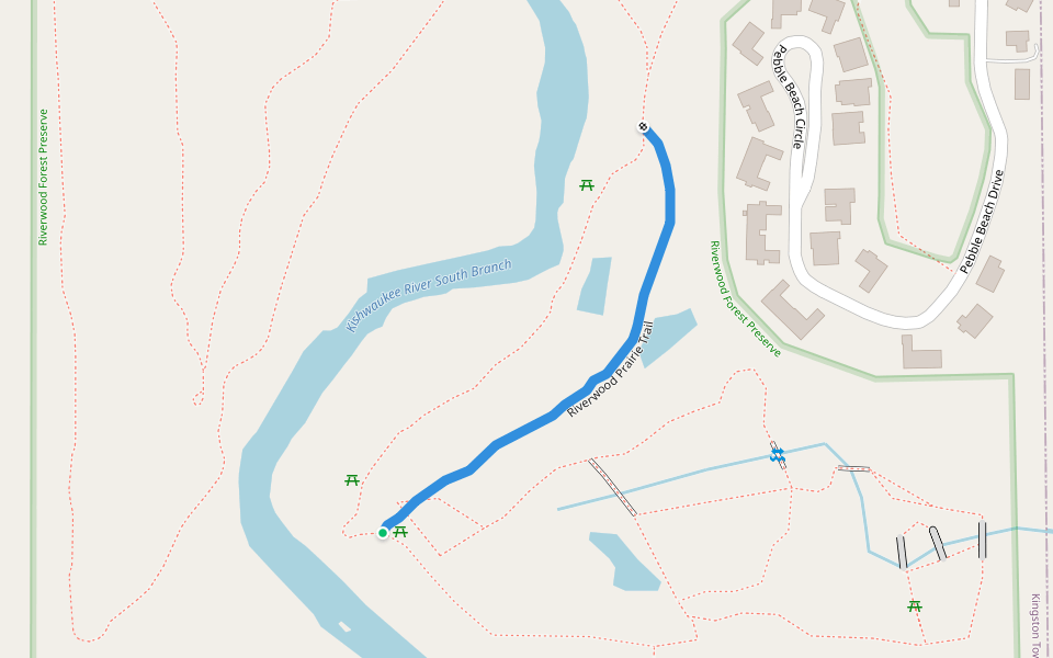 Riverwood Prairie Trail walking route map in Kingston