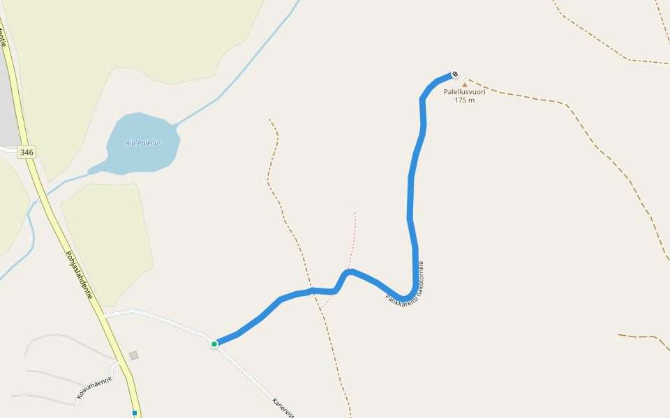 Patikkareitti näkötornille walking route map in Pohjaslahti