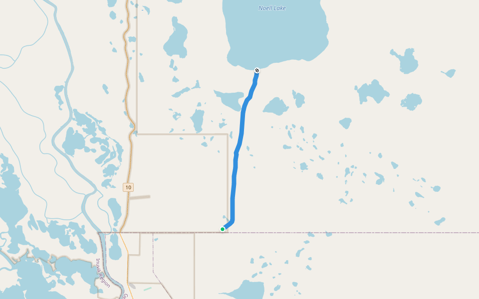 Skidoo Trail walking route map in Inuvik