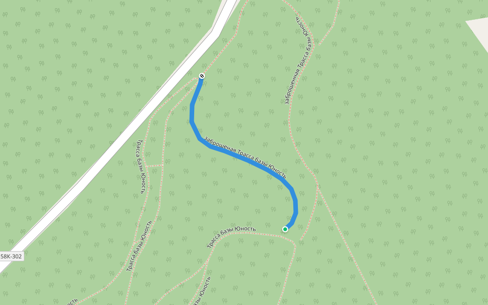 заброшеная Трасса базы Юность walking route map in Gorokhovoe Ozero