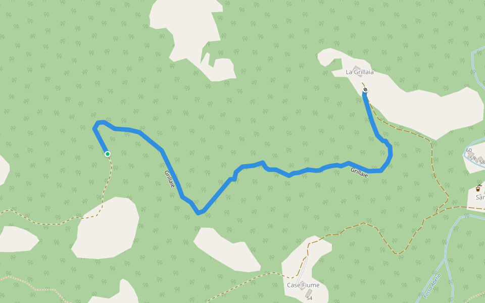 Grillaie walking route map in Campigna