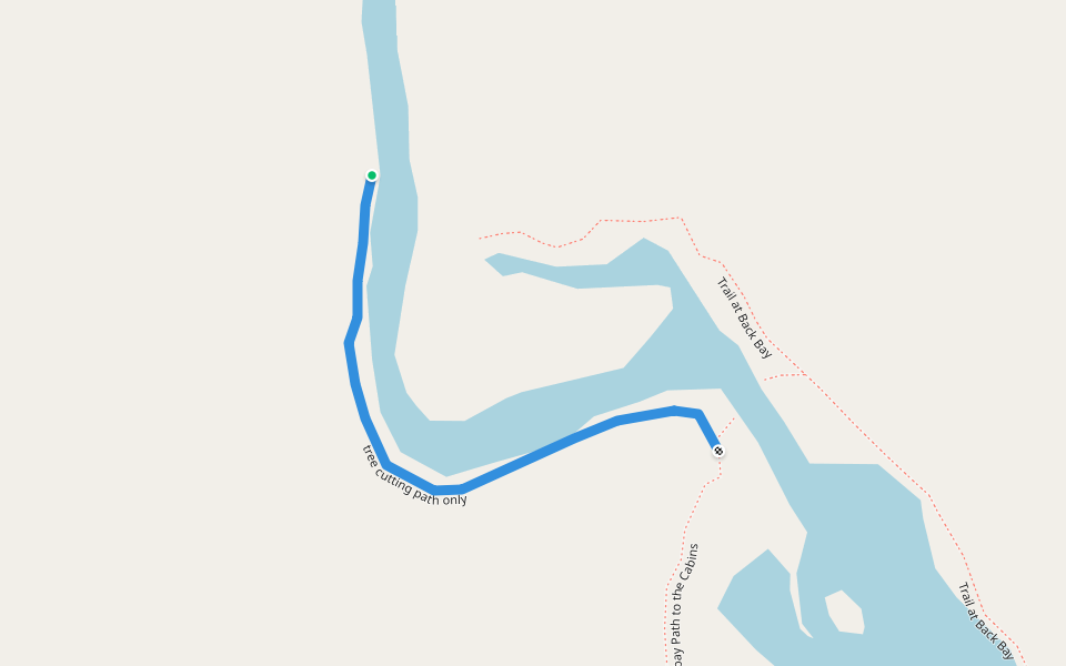tree cutting path only walking route map in Red Bay