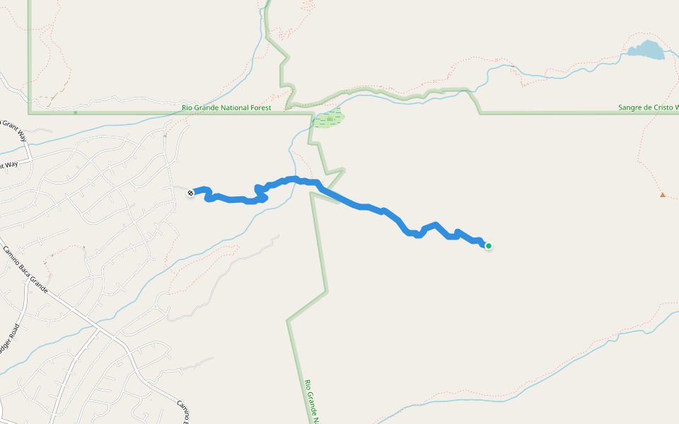 Copper Gulch trail walking route map in Westcliffe