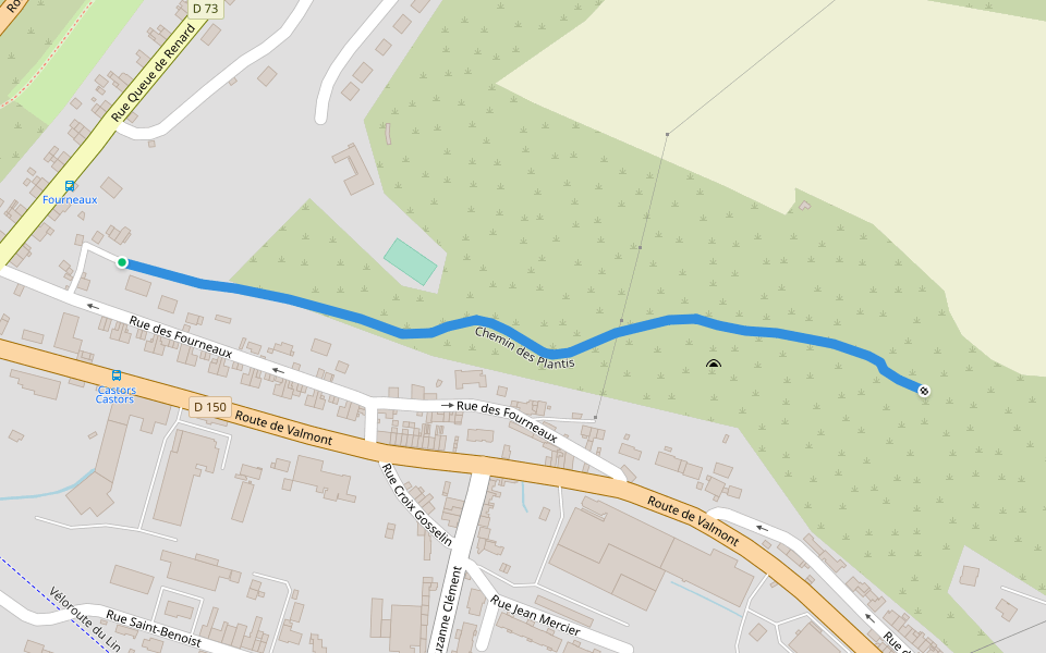 Chemin des Plantis walking route map in Fécamp