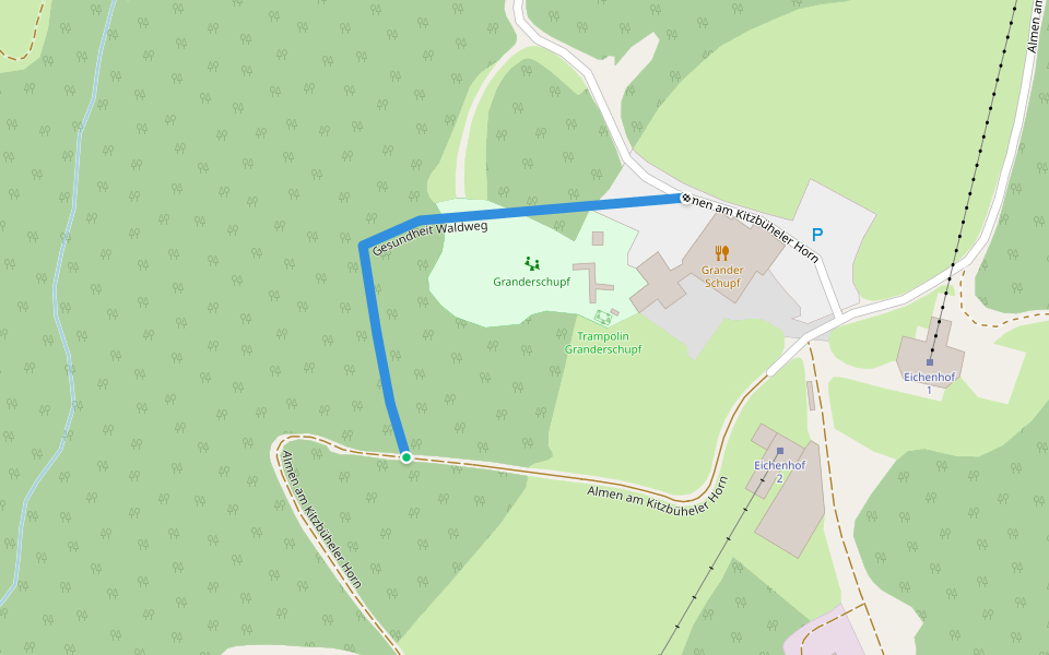Gesundheit Waldweg walking route map in Sankt Johann in Tirol