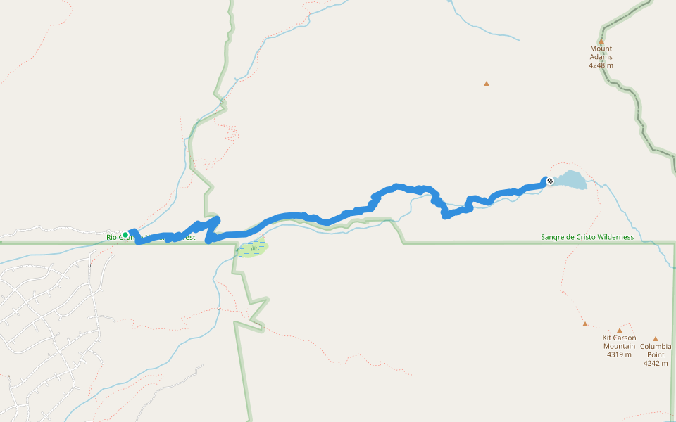 Willow Lake Trail (FS865) walking route map in Crestone