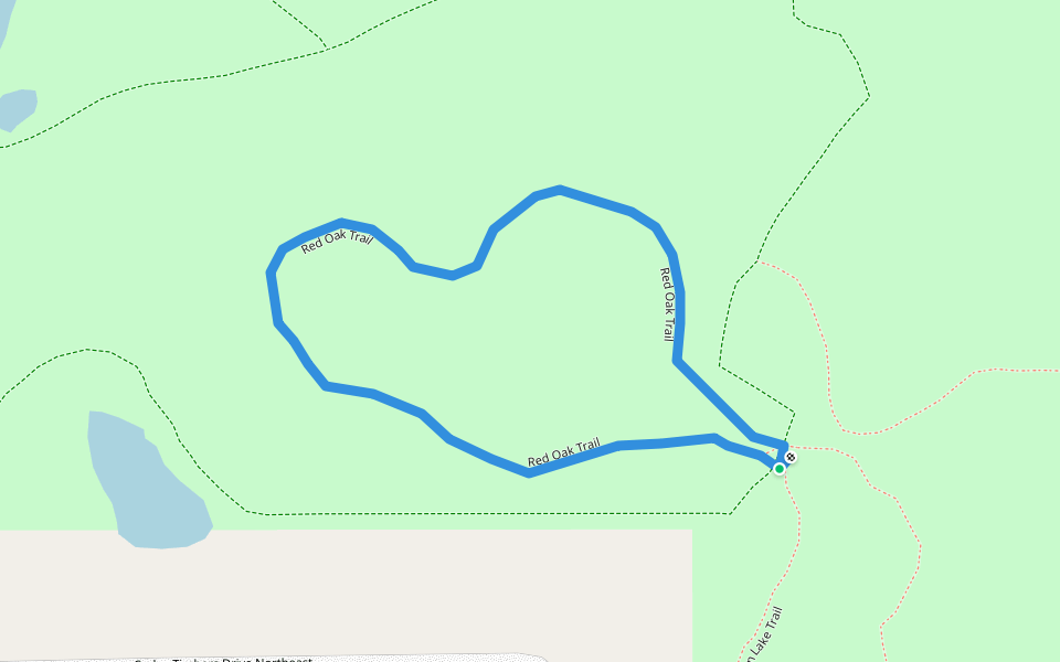 Red Oak Trail walking route map in Alexandria