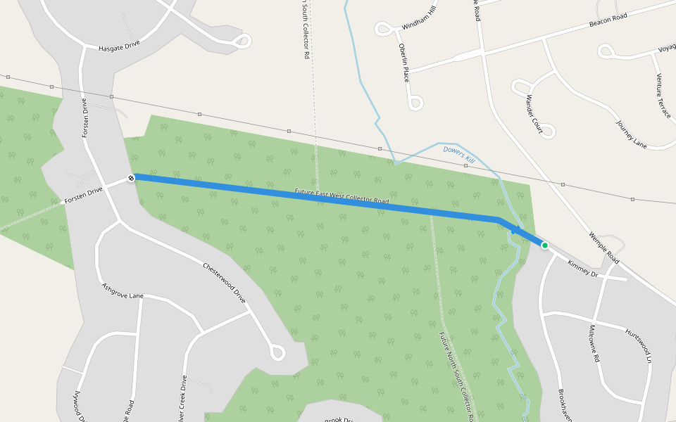 Kimmey Extension walking route map in Glenmont