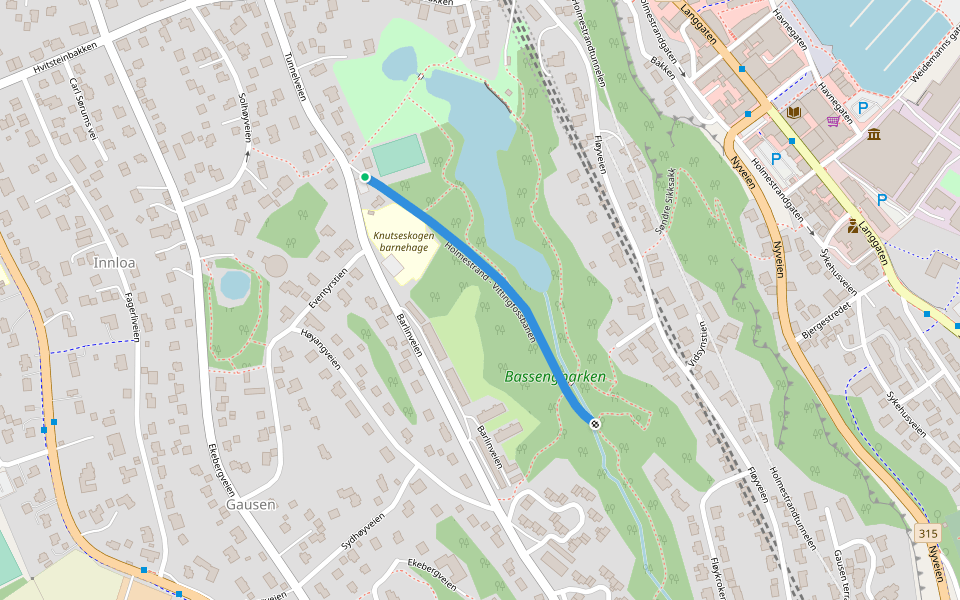 Holmestrand - Vittingfossbanen walking route map in Holmestrand
