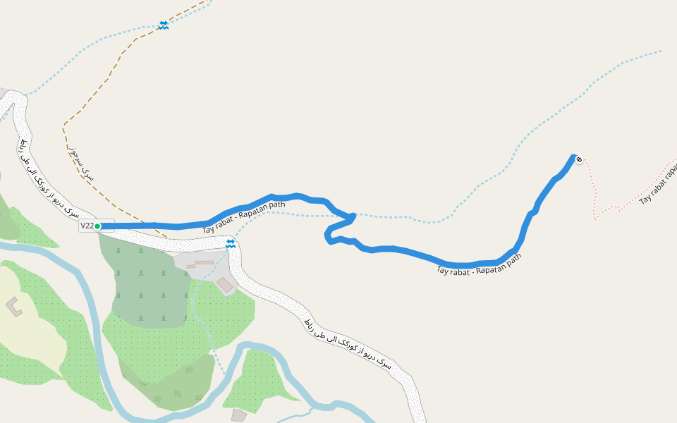 Tay rabat - Rapatan path walking route map in Degtor