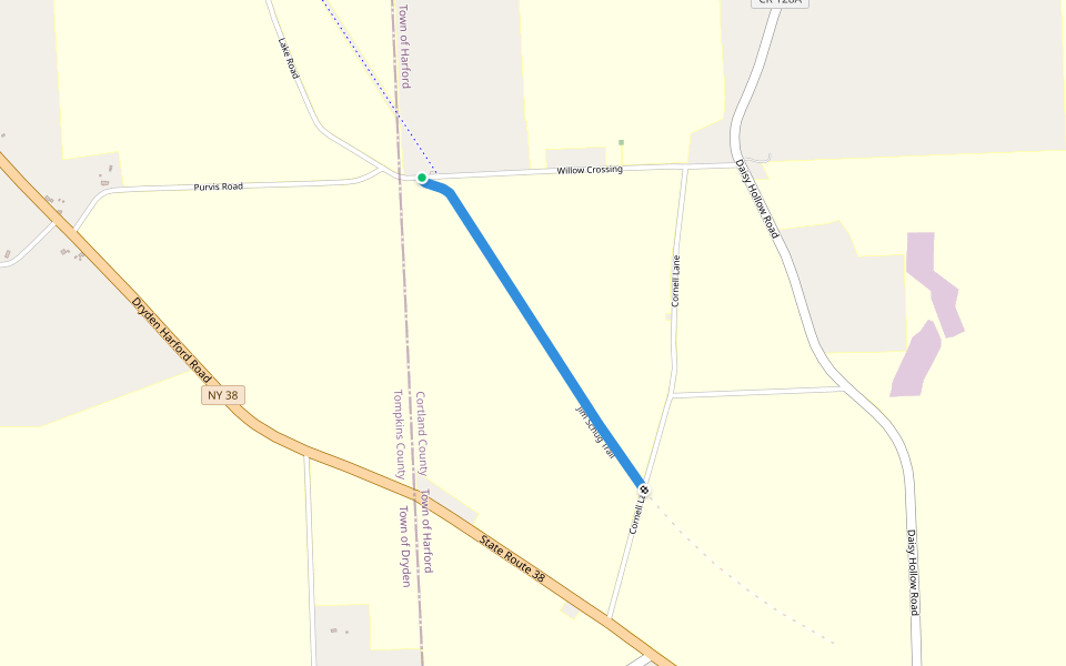 Auburn Branch walking route map in Dryden